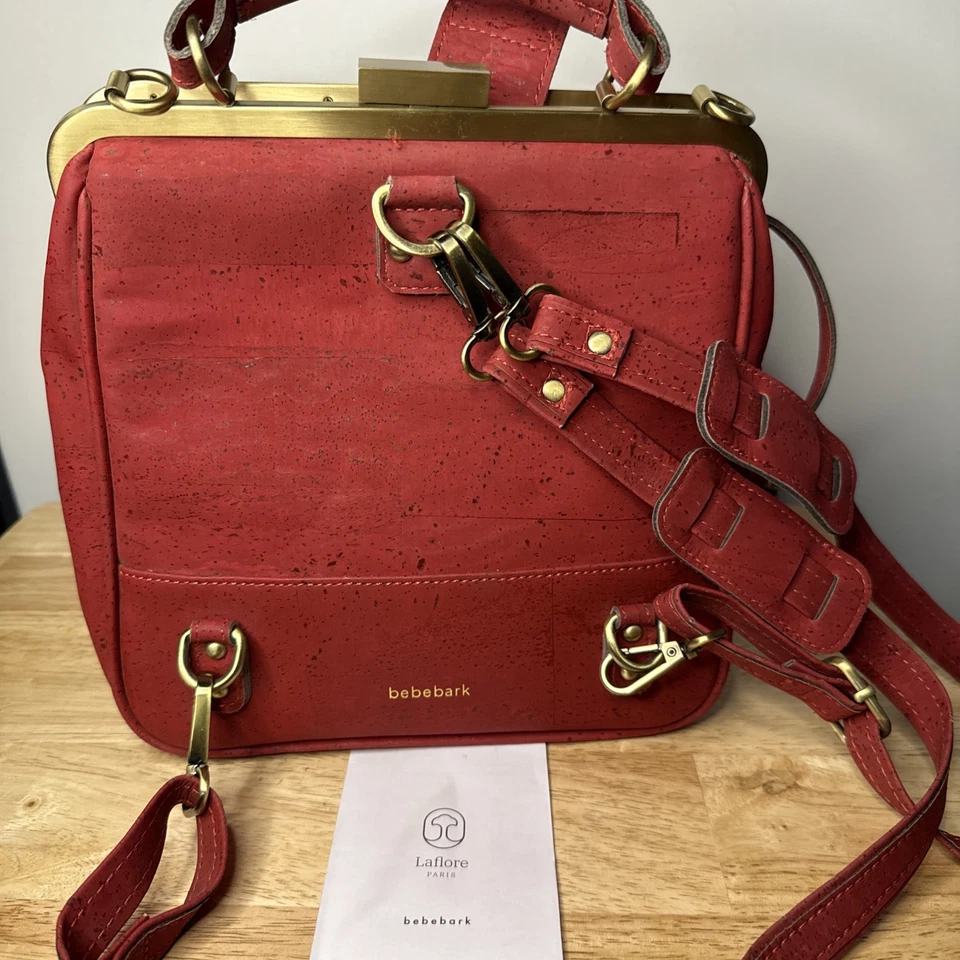 Laflore Paris Bebebark Black Cork - Convertible Crossbody Backpack Clutch - Image 1 of 4