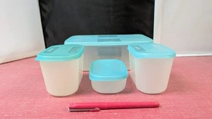 Tupperware 4 Gefrierkameraden Set türkis 2087A 2086A 4166C mit Deckel - Bild 1 von 6