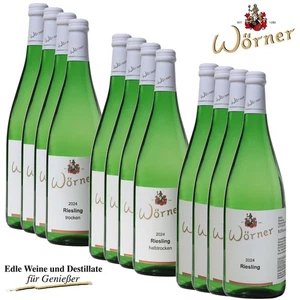 (5,13€/l) Riesling Probierpaket trocken halbtrocken lieblich 12x 1L WÖRNER Pfalz - Bild 1 von 11