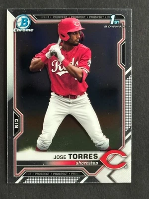Jose Torres 2021 Bowman Draft Chrome 1st Bowman #BDC-125 Cincinnati Reds - Image 1 of 2