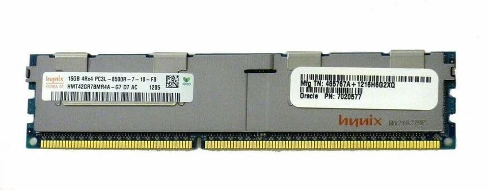 Sun Oracle Hynix 16 GB DDR3 PC3L-8500R DIMM Servidor Ram 7020577 HMT42GR7BMR4A-G7 Foto 1 de 1