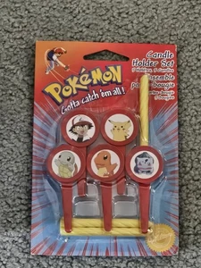 Set portacandele torta compleanno Wilton Nintendo Pokémon vintage 1999 RARO SIGILLATO - Foto 1 di 2