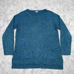 Suéter Jill Mujer Extra Grande Azul Verde Manga Larga Pullover Bolsillos Redondos - Imagen 1 de 7
