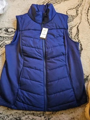 Женский синий жилет Ideology 1x большого размера для холодной зимней погоды новый - Изображение 1 из 4