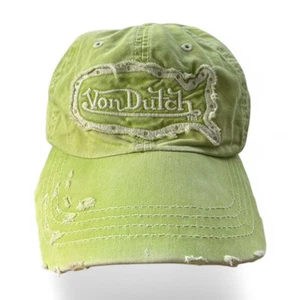 Vintage Original Green Von Dutch Hat Cap Distressed Adjustable Steel Clasp Y2K - Picture 1 of 8