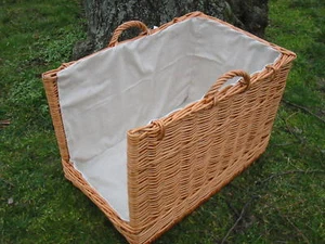 Cesta de chimenea, cesta de madera, cesta de periódico de mimbre - Imagen 1 de 1