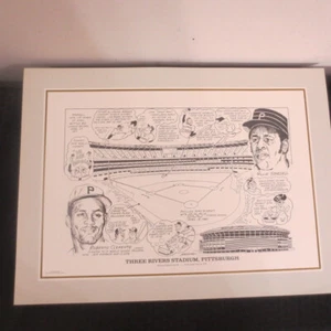 1990 Sporting News 16x22 Litho by Amadee Three Rivers Stadium Clemente/Stargell - Picture 1 of 3