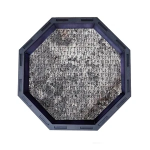 Viking Runestone Octagon Wooden Dice Tray, Rolling Tray D&D Tabletop Board Games - Picture 1 of 2
