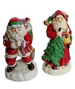 2 Papá Noel de cerámica pintada a mano de diseño victoriano de 8" de alto en muy buen estado - Imagen 1 de 18