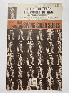 I’d Like To Teach The World To Sing Hal Leonard Swing Choir Series Sheet Music - Picture 1 of 5