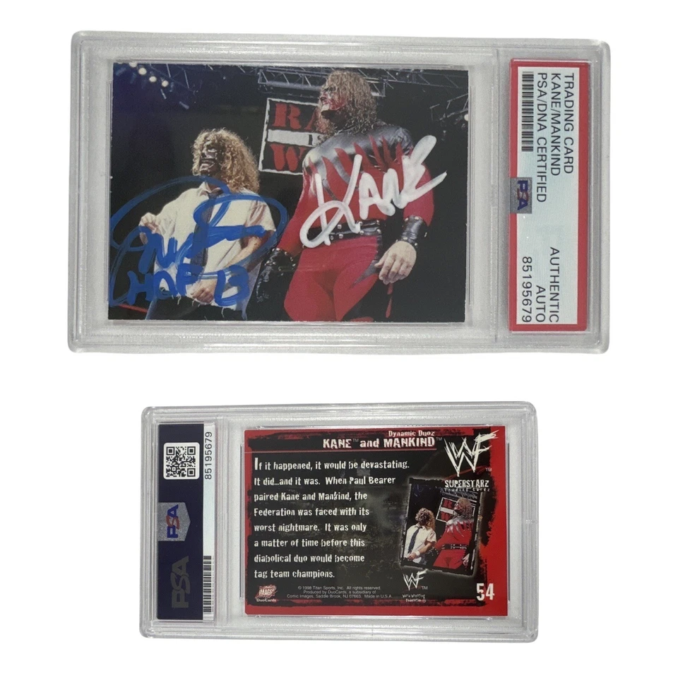 1998 Kane And Mankind WWF #54 “HOF13” Inscription PSA Authentic Auto - Image 1 of 1