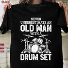T-shirt perkusista nigdy nie lekceważ starego człowieka z zestawem perkusyjnym, śmieszny perkusista ...