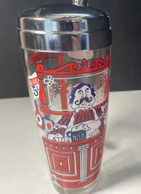 Coctelera vintage MCM LGE Barman gráficos tapa cromada recetas de cócteles Foto 1 de 4