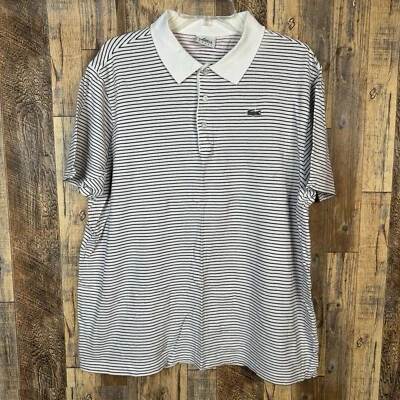 Camiseta polo gris manga corta a rayas LACOSTE SPORT para hombre talla 7/XL Foto 1 de 4