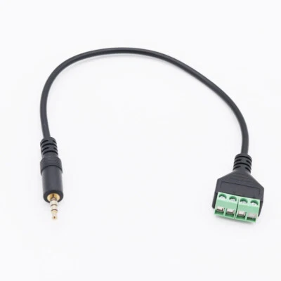 3.5mm 1/8" Stereo TRRS Male 4 Pole To AV Screw Video Terminal Plug Adapter Cable - Image 1 of 4
