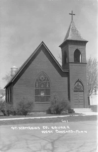 St. Matthews Ep. Church Street View West Concord,MN Vtg 1950's RPPC Postcard - Picture 1 of 2