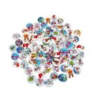  100 Pcs Bamboo Buttons for Sewing Assorted Color Christmas Printed