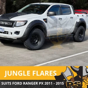 Jungle Flares suit Ford Ranger 2011-2015 PX1 Guards 6 PC Matte Black Fender - Picture 1 of 5