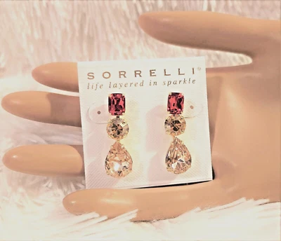 *NUEVO* Y *RETIRADO* ~ Sorrelli ~ "CHAMPAGNE ESCARLATA" ~ Gota ~ Pendientes  Foto 1 de 4