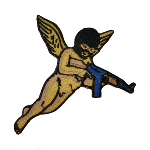 Ángel con Pistola y Máscara Insignia Ropa Chaqueta Hierro sobre Costura en Parche Bordado - Imagen 1 de 1