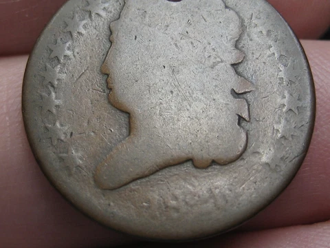 1825 Capped Bust Half Cent- Lowball, Heavily Worn Cover