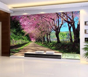 3D Tree Flower R10063 Wallpaper Wall Mural Self-adhesive Removable Luna - Picture 1 of 11