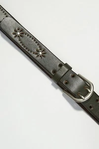 Lucky Brand Boho Floral Cut Out Leather Belt Women Size Small Brown BUW1005 NEW - Picture 1 of 7