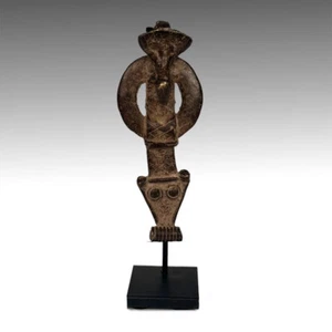 AFRICAN PENDANT SERPENT BIRD BRONZE GAN PEOPLE BURKINA FASO WEST AFRICA 20TH C. - Picture 1 of 4