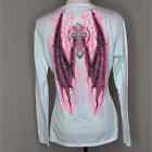 Counts Kustoms Las Vegas Hot Pink Wings Gothic Ladies Long Sleeve Shirt Small 