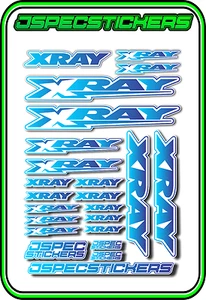 XRAY RC A5 STICKER SHEET NT1 T4 XB9 RX8 ELECTRIC NITRO CAR DECALS R/C BLUE/BLU W - Picture 1 of 8