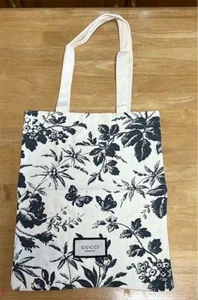 Gucci novelty Tote Bag BLACK 35 x 30cm Cosmetic purchase novelty Cotton flower - Picture 1 of 5