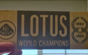 LOTUS F1 WORLD CHAMPIONS 1963 1965 Jim Clark Vintage Sticker Formula - Picture 1 of 3