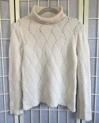 Suéter Sundance Crema Minimalista Dinero Antiguo Algodón Seda Cuello Alto SP Foto 1 de 4