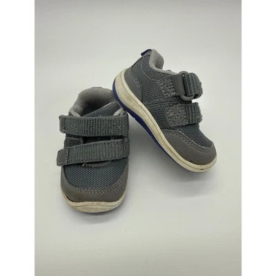 Stride Rite 360 Dash 学步儿童 男孩 3M 灰色 蓝色 宽运动鞋 — 第 1/4 张图片