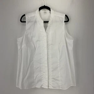 Top Coldwater Creek para mujer 1X 18 sin mangas con botones sin hierro playa costera - Imagen 1 de 8