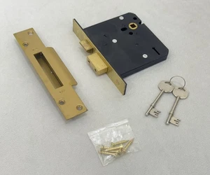 Imperial Locks Willenhall G5000 - 5 Lever Mortice Sashlock 102mm (4”) Brass Fini - Picture 1 of 6