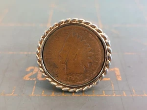 Vintage Men's 1900 INDIAN HEAD PENNY 10k Gold Filled Ring Size 12 - Picture 1 of 13