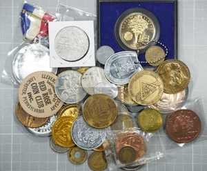 Lot of 50 Exonumia for Collector or Dealer, Medals, Tokens, Assorted Lot (#6) - Picture 1 of 1