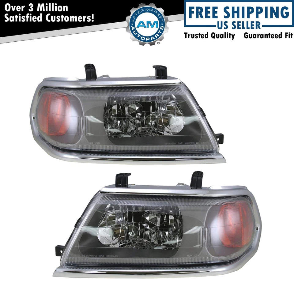 Conjunto de conjunto de faróis compatível com 2000-2004 Mitsubishi Montero Sport - Imagem 1 de 4