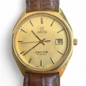 Vintage Omega Seamaster 196.0125 cal 1342 Gold Plated Swiss Made 70s Quartz Mens - Picture 1 of 17