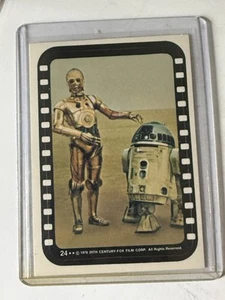 1977 TOPPS STAR WARS STICKER C-3PO R2-D2 DROIDS ON THE SAND PLANET Lot Of 2 - Picture 1 of 4