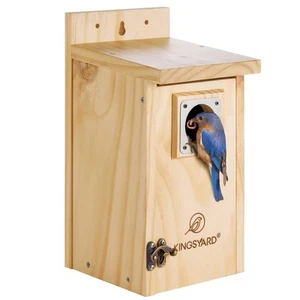 Blue Bird House for Outdoors - Classic Wooden Bluebird House Durable Wall-Mou... - Picture 1 of 6