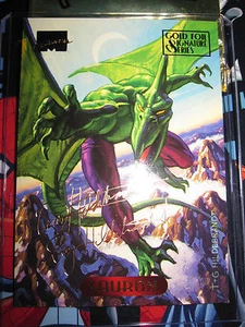 CARTE MARVEL MASTERPIECES GOLD FOIL SIGNATURE SERIES 1994 N°103 SAURON MINT CARD - Picture 1 of 2