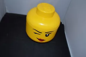 LEGO SMALL GIRL STORAGE HEAD--BRICK CONTAINER GIRL WINKING 8" I8 - Picture 1 of 3