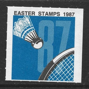 SOUTH AFRICA 1987 EASTER CHARITY Cinderella Stamp BADMINTON 1v MNH - Picture 1 of 1