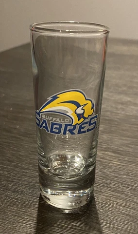 Buffalo Sabres Shot Glass. Tall Shooter Glass. NHL Shotglass Cover