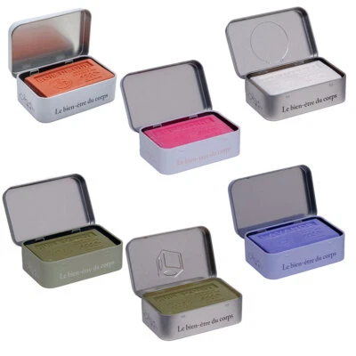 MAISON DU SAVON Savon de Marseille - 125g French Shea Butter Soap and Tin - Travel Case