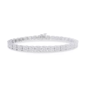 4.30Ct Round Cut Lab Grown Diamond 7.25" Tennis Bracelet 14K Gold Plated 925 - Picture 1 of 11