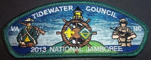 2013 NATIONAL BOY SCOUT JAMBOREE TIDEWATER COUNCIL VENTURE MILITARY GREEN BRD - Picture 1 of 1