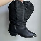Durango Black Leather Western Boots Vintage Toe Plate Women’s size 7